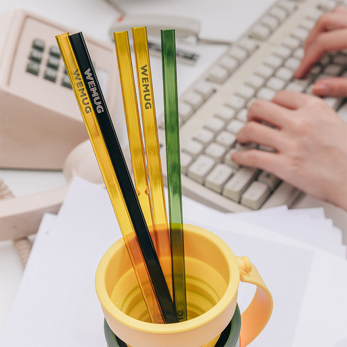 扁形吸管耐高温食品级tritan材质