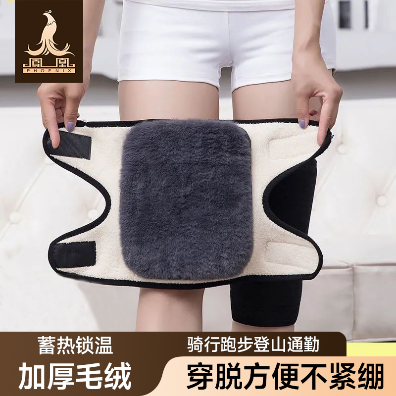 凤凰冬季骑行电动车护膝男女加绒加厚保暖防风防寒老寒腿运动护腿