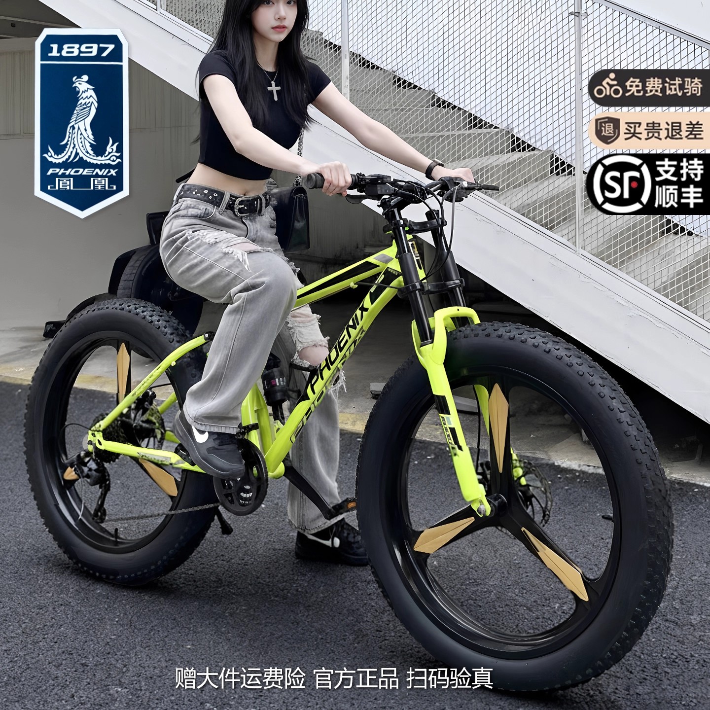 凤凰高碳钢双碟刹双减震雪地车