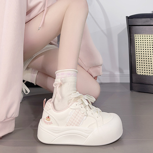 回力樱花粉甜妹板鞋女2026新款可爱百搭学生鞋子休闲厚底小白鞋女