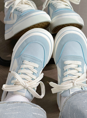 回力蓝色帆布鞋女2025新款夏季透气复古轻便软底板鞋百搭小白鞋女