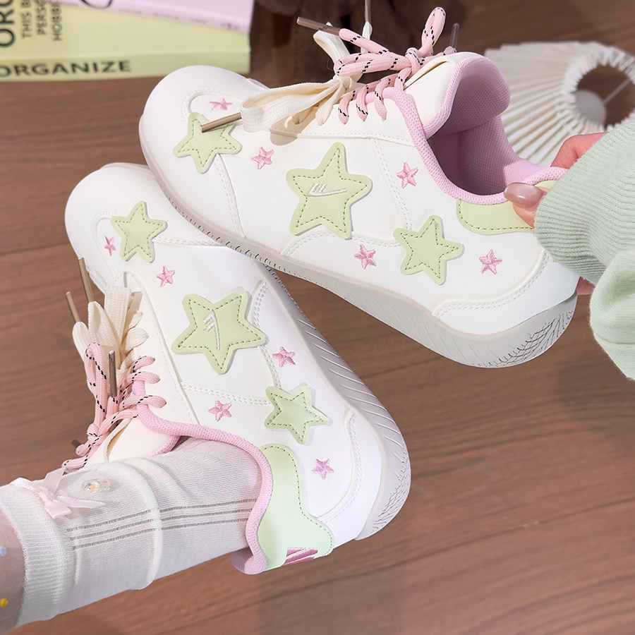 回力芭乐绿女鞋星星德训鞋2026新款时尚潮流百搭休闲鞋子平底板鞋,女鞋,德训鞋,淘宝优惠券,粉丝福利购,淘宝优惠卷