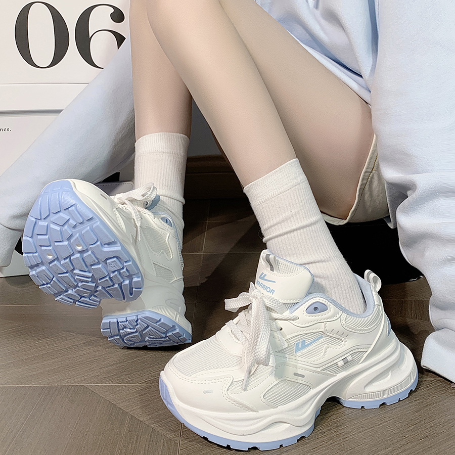 回力白蓝奶fufu老爹鞋女2025爆款网面透气休闲百搭复古情侣运动鞋