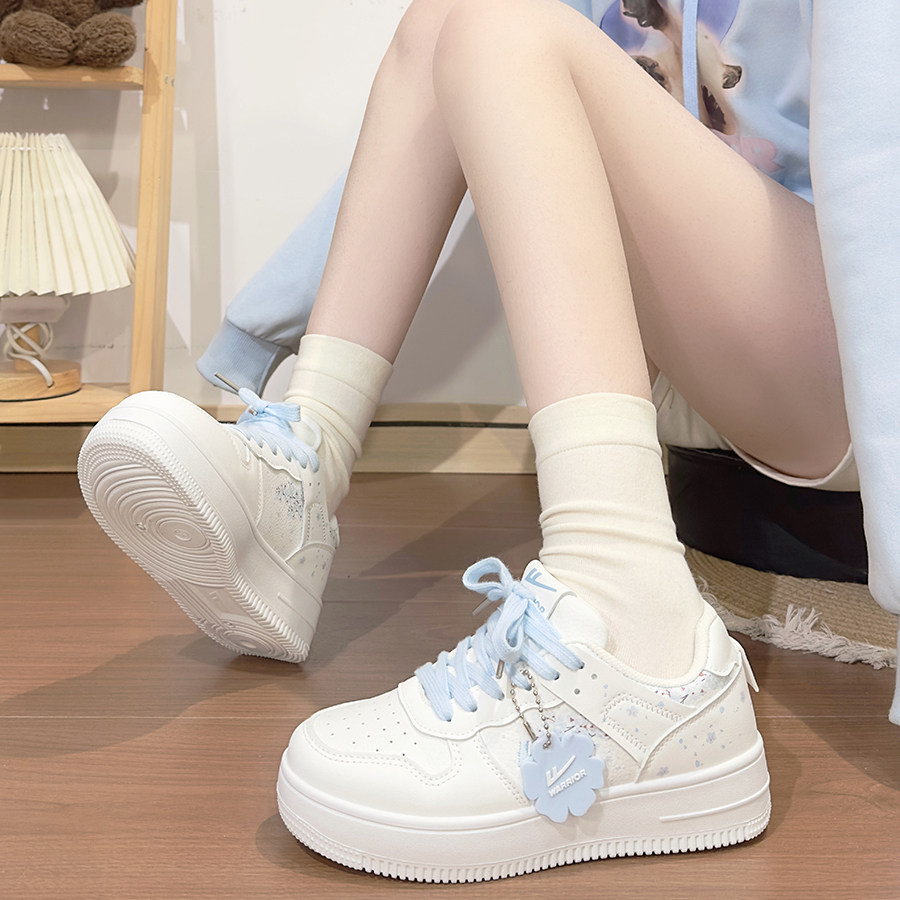 回力白蓝板鞋女款2026新款春秋厚底休闲鞋百搭学生运动小白鞋女潮,女鞋,休闲板鞋,淘宝优惠券,粉丝福利购,淘宝优惠卷