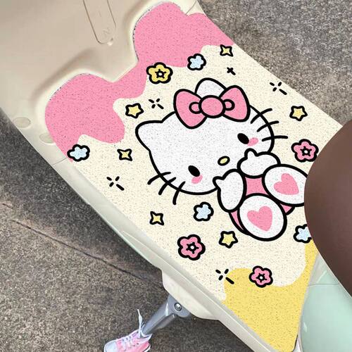 凯蒂猫电动车丝圈脚垫防雨通用