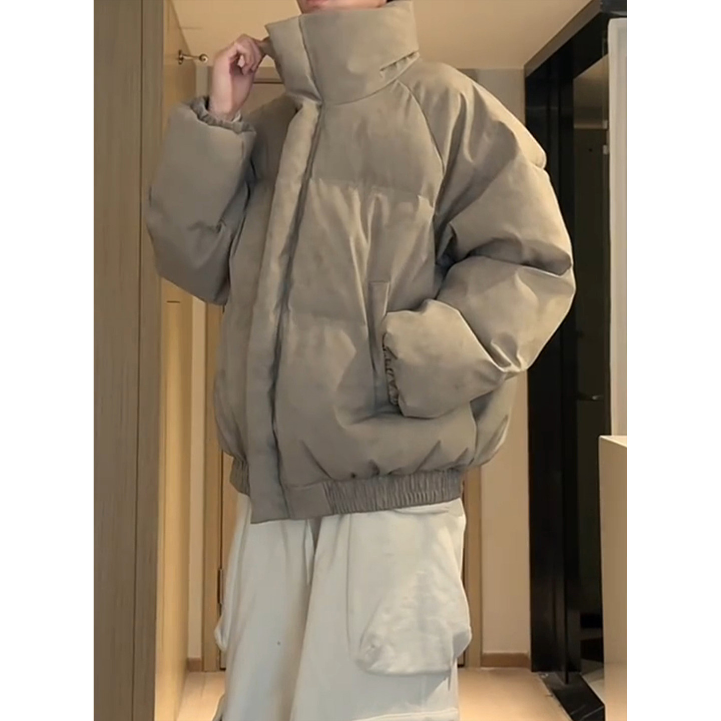 【香港·尊荣定制】扎染短款棉服男生冬季高级感加厚羽绒面包服