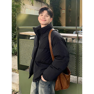 【香港·尊荣定制】纯黑色九江羽绒服男款冬季韩系高级感外套棉袄