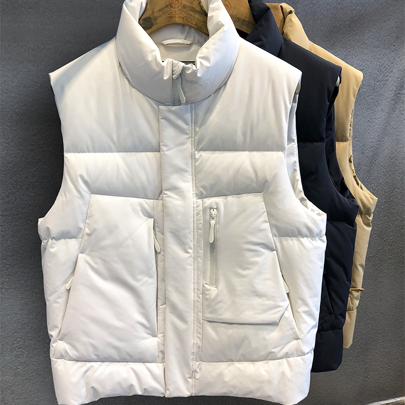 白鸭绒坎肩羽绒马甲男士冬季新款