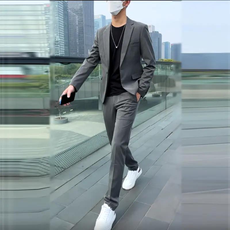 【香港老派绅奢】小个子商务休闲西服套装高级感痞帅男装春