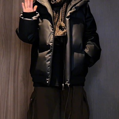 美式高街短款羽绒服男款冬季