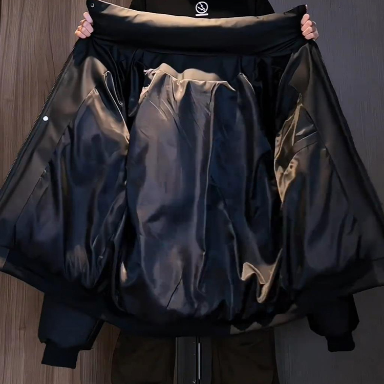 美式PU皮短款羽绒服男冬季加厚