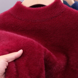 【香港&潮牌专柜正品】马年本命年衣服冬季仿水貂绒毛衣男士加厚