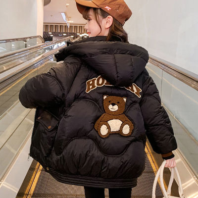 2025年新款羽绒棉衣女童儿童棉服冬季外套洋气加绒加厚中长款棉袄