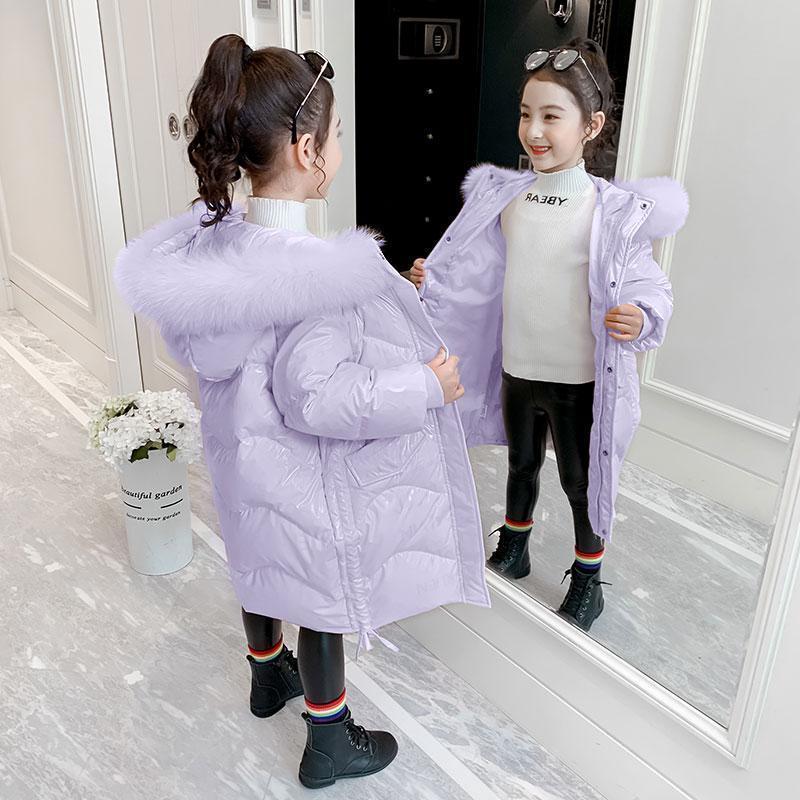 女童棉服中长款2025新款免洗洋气百搭羽绒棉衣过膝保暖加厚外套冬