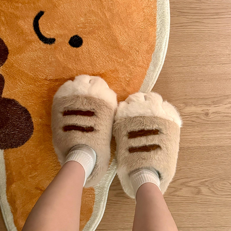 猫爪拖鞋女冬季毛绒棉拖鞋居家室内加厚保暖防滑外穿可爱2024新款