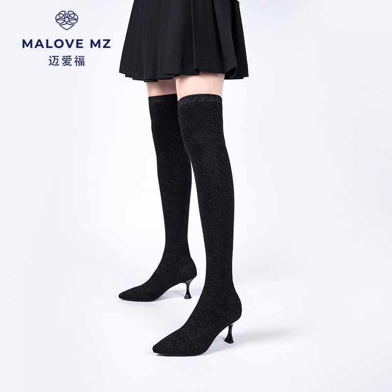 MALOVE高跟过膝长靴瘦瘦长筒靴