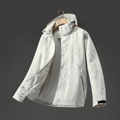 夹克登山服防风防水 爬山冲锋衣男女可拆卸连帽工装 2025新款 秋冬季