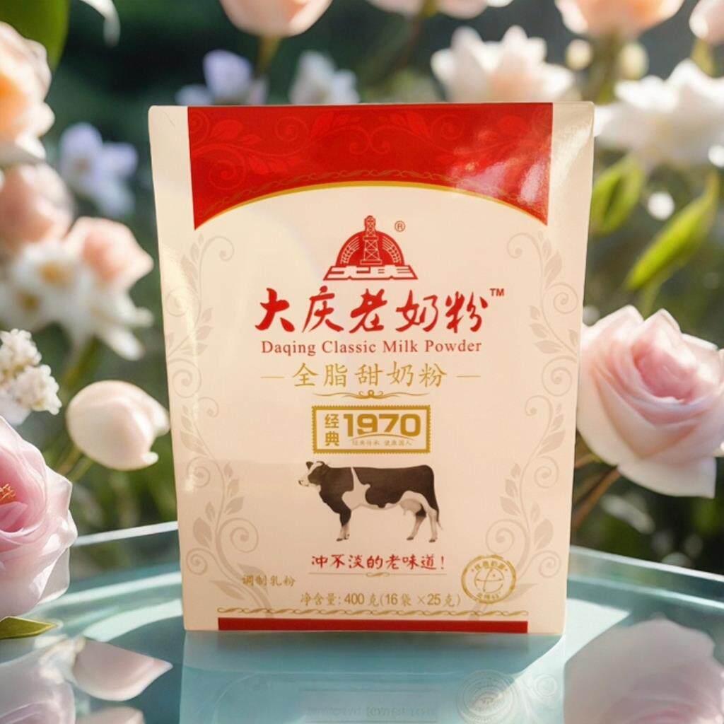 大庆老奶粉全脂甜锌铁钙400克盒装16小袋