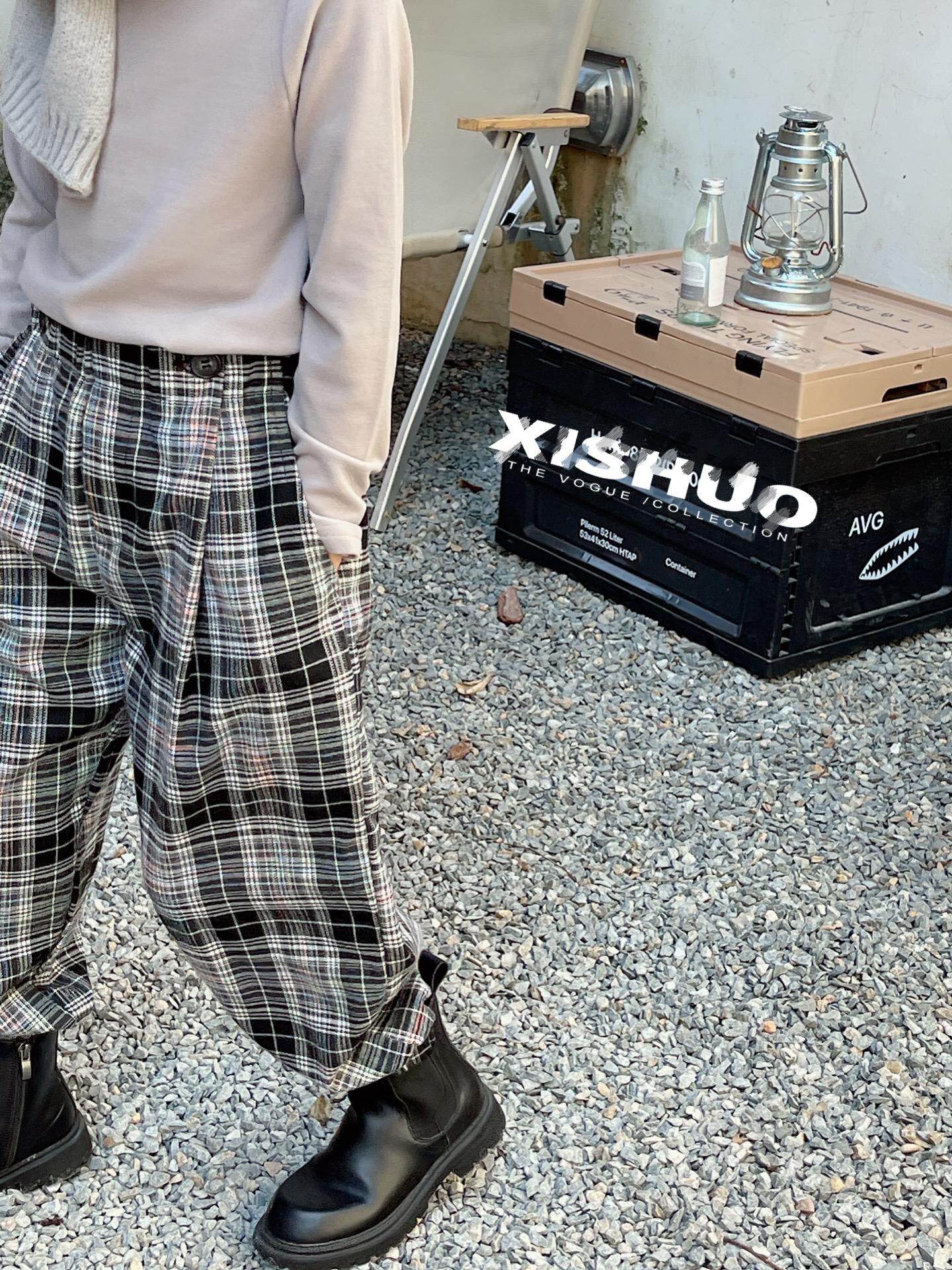 特价不退换bora波拉儿童格子裤女童休闲裤22春韩国童装百掿长裤子