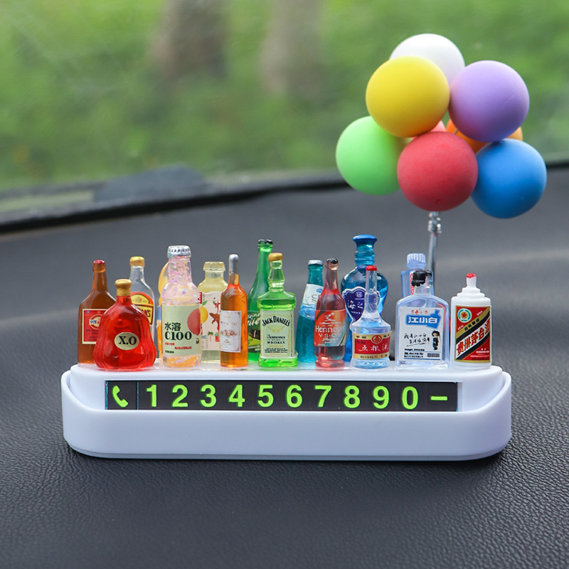 电话号码牌移车牌网红款临时停车可遮挡汽车迷你小摆件DIY小酒瓶