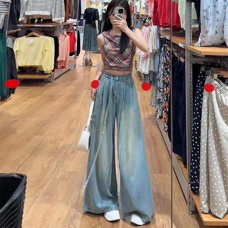 垂感喇叭阔腿牛仔裤女2025夏季