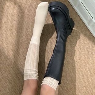 芭蕾风春夏蕾丝袜套薄款半截堆堆袜配长筒靴叠穿修饰腿型小腿袜子