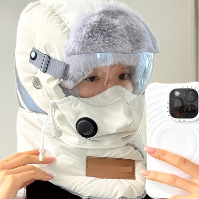 冬季骑行帽子防寒保暖围脖一体雷锋帽套头电动车风雪遮脸男女面罩