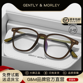 超轻tr90近视眼镜框女款 素颜显脸小可配度数圆脸冷茶色方形眼睛架