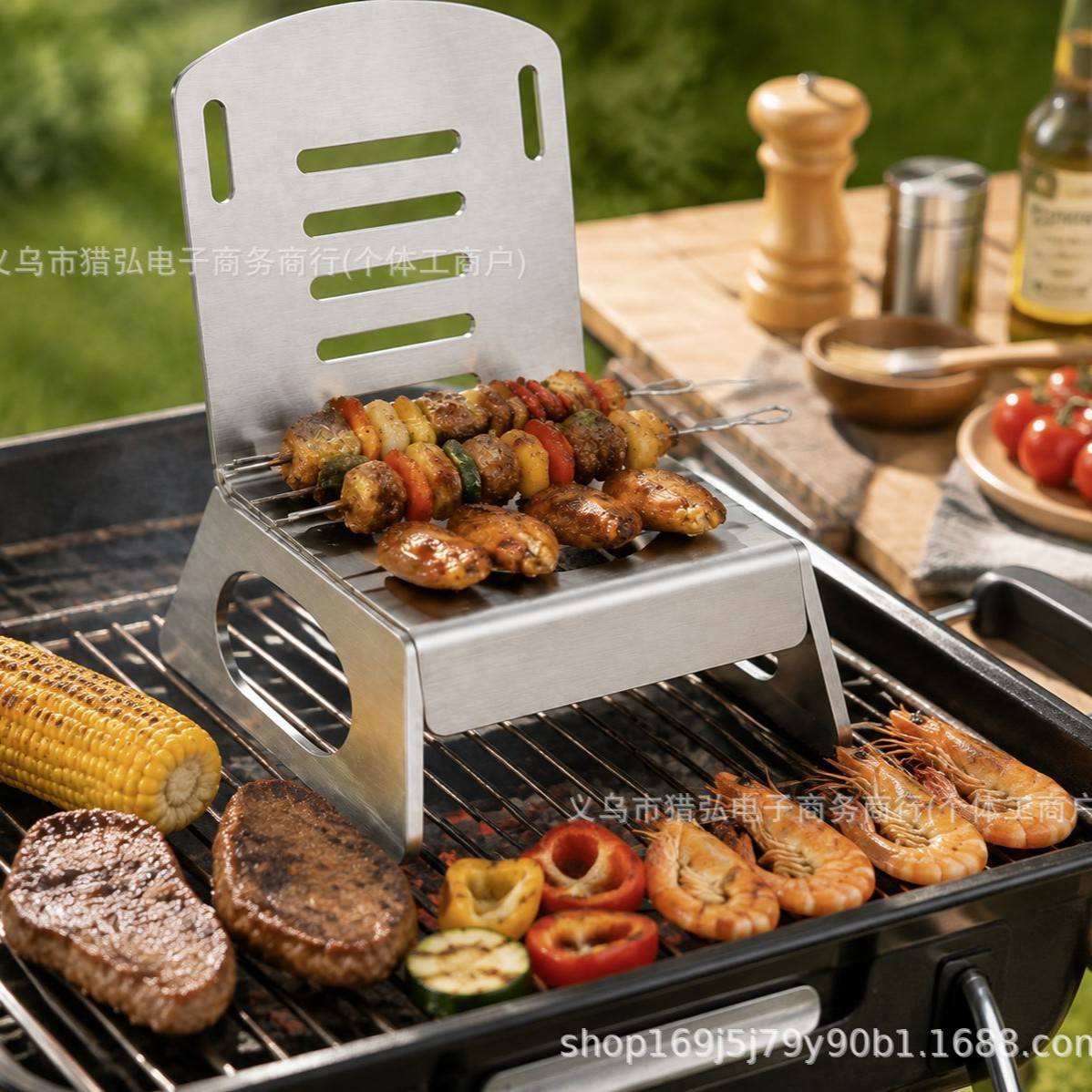 Chicken Stand Motorcycle BBQ烤鸡架不锈钢烧烤架烧烤支架
