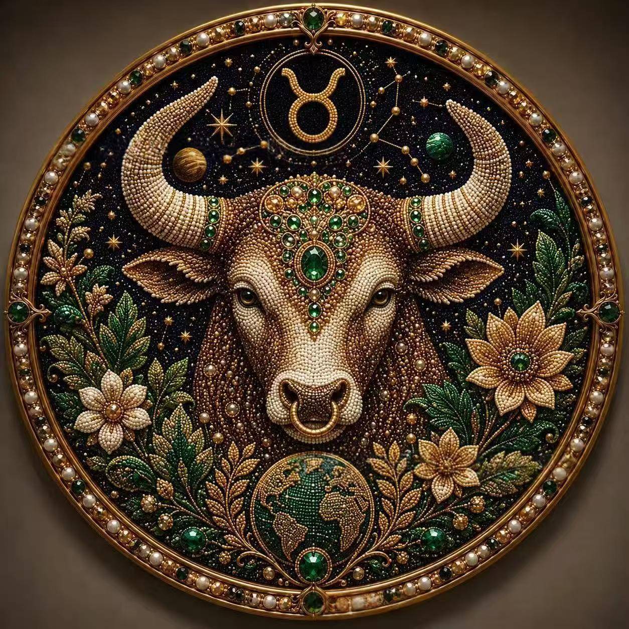 新款Pearl 12 Zodiac Signs Art Kit十二星座珍珠钻石画套装