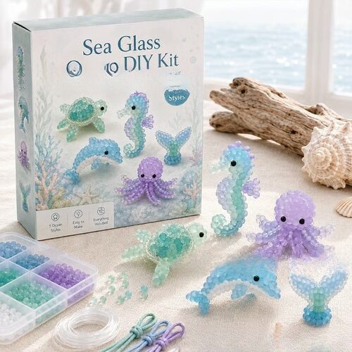 Frosted Sea Glass-Style Beading DIY Kit串珠手工套装