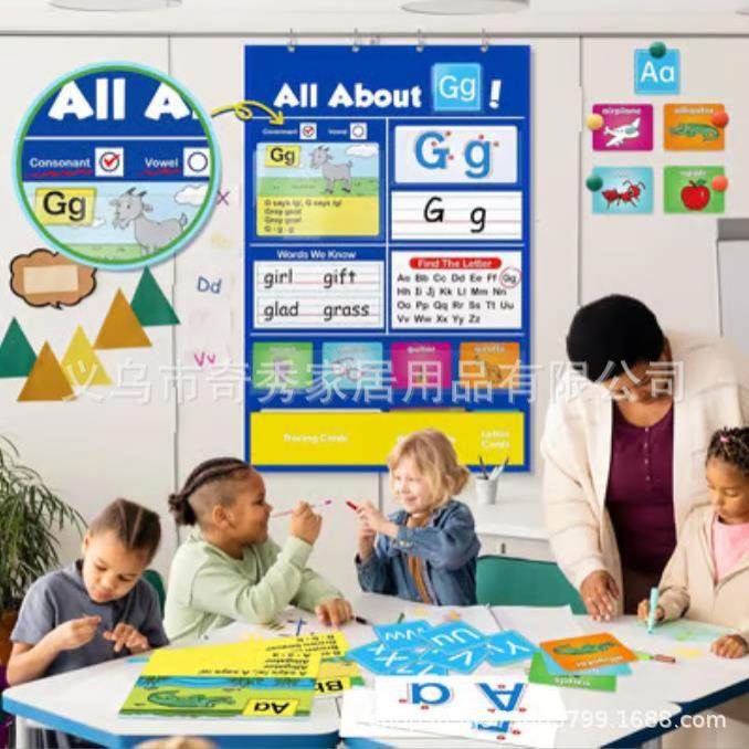 新品 Alphabet Learning Pocket Char