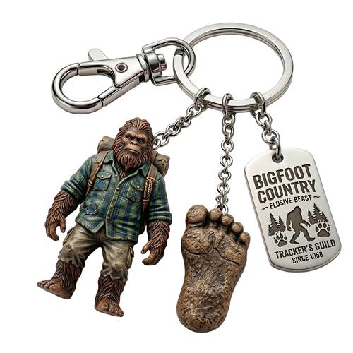 独立站Bigfoot Pathfinder Adventure Keychain大脚怪钥匙链