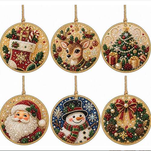 新品 DIY Pearl Diamond Painting Kit 圣诞亚克力装饰品