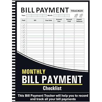 新品Monthly Bill Payment Checklist 每月账单付款清单财务管理