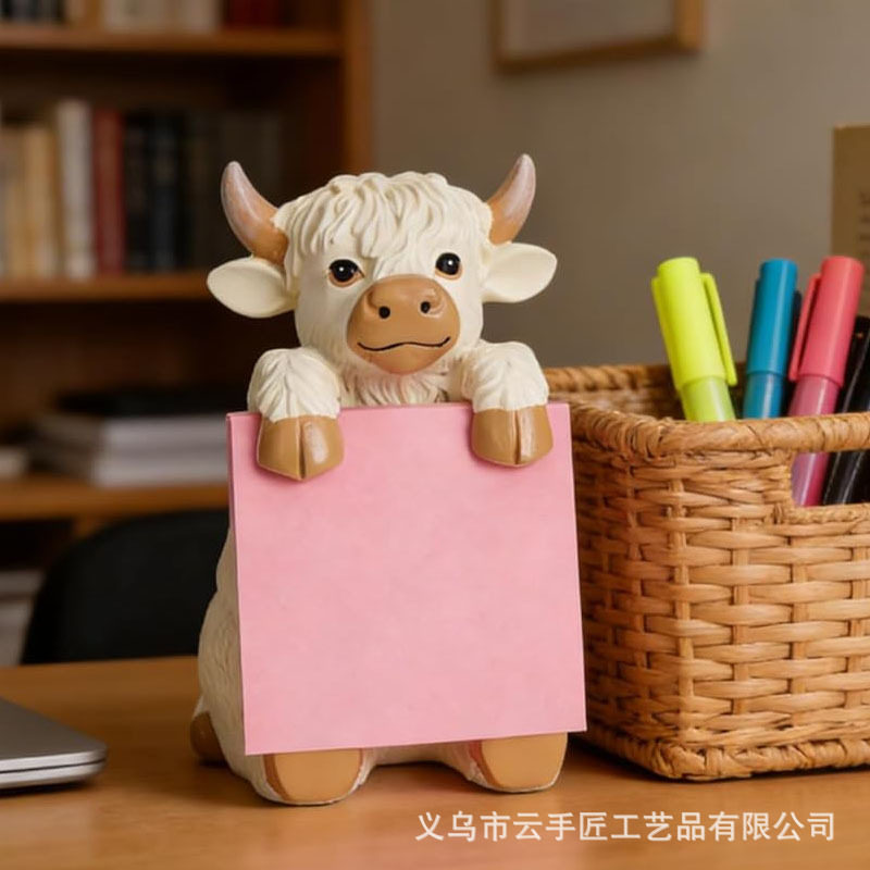 新品Highland Cow Figurine 高地牛树脂弹出式