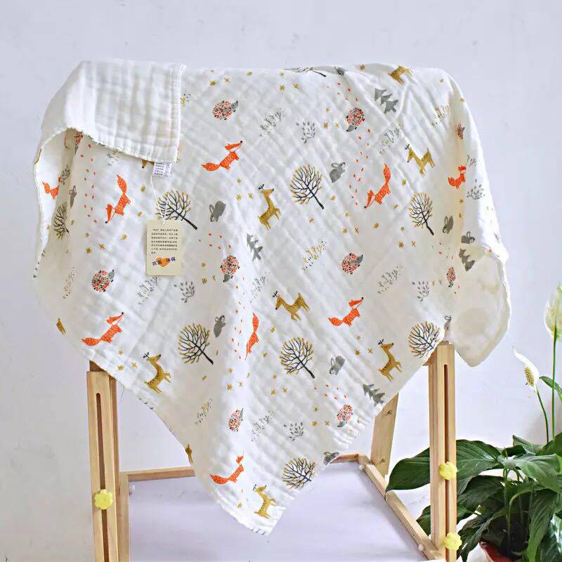 水洗棉6层柔软厚 婴幼儿纱布浴巾宝宝儿童毛巾新生儿抱被盖毯