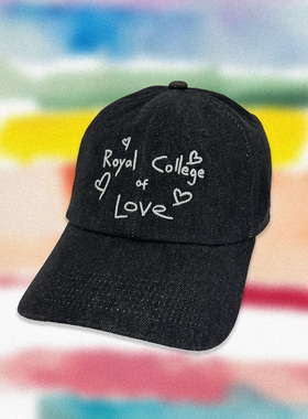 WHART 皇家“爱”学院 黑色牛仔丹宁棒球帽