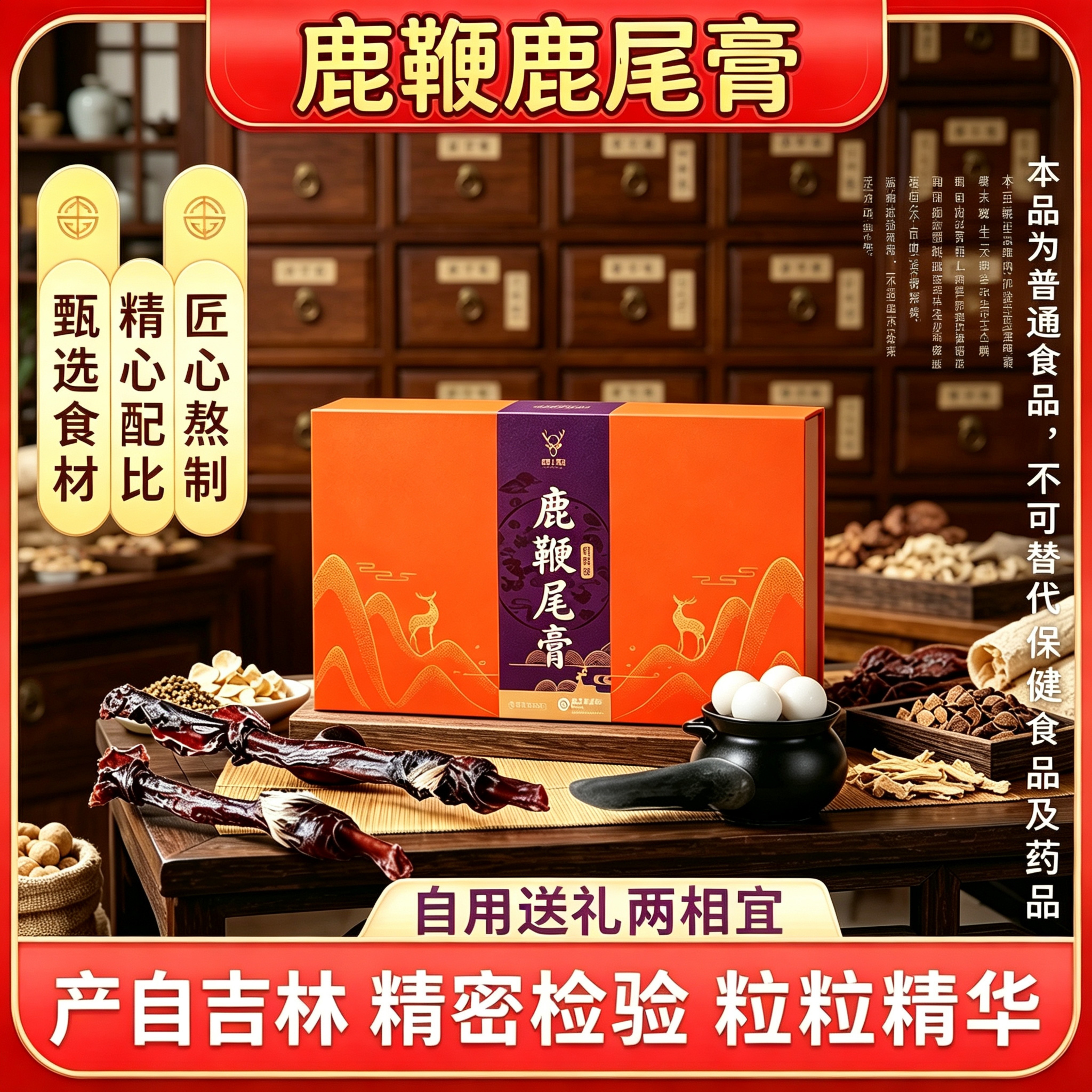 鹿鞭鹿尾膏鹿鞭丸250g吉林鹿乡东北特产男女性中老年食用送礼佳品