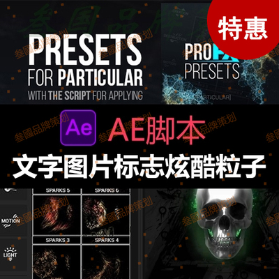 消散汇聚特效插件 支持文字AE脚本_Particular炫酷粒子图片Logo