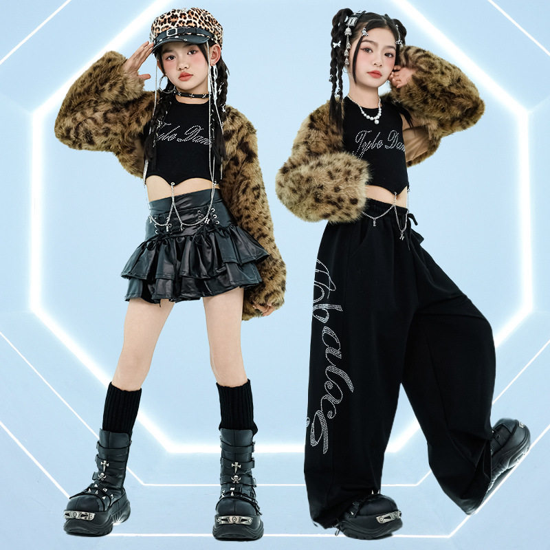 爵士舞jazz女童潮流百搭豹纹毛毛长袖外套长裤套装儿童街舞演出服,童装/婴儿装/亲子装,儿童演出服,淘宝优惠券,粉丝福利购,淘宝优惠卷