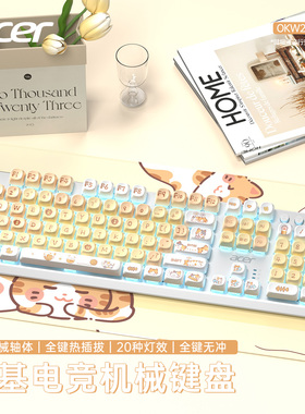 Acer宏碁108键机械键盘电竞游戏热插拔青轴茶有线打瓦三角洲电脑