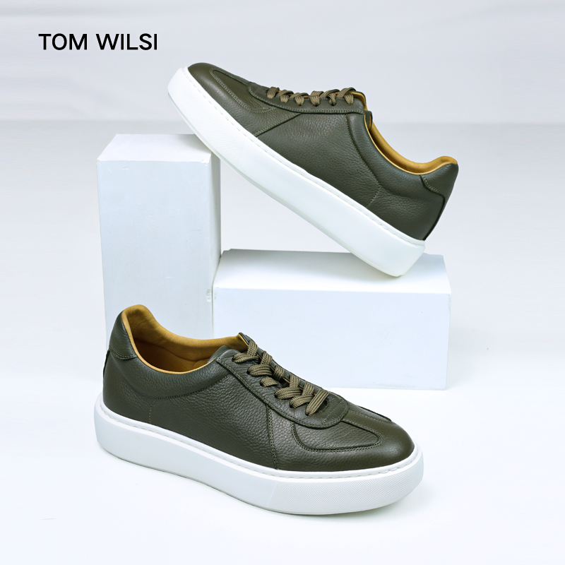 TOM  WILSI男士板鞋2025秋冬新款厚底增高休闲男鞋鹿皮德训鞋百搭