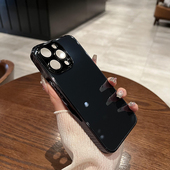 umj适用于iphone17pro手机壳高铝电镀玻璃16pm全包镜头膜苹果15proMax新款 14简约高级13防摔12软边保护套男女