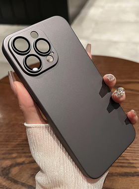 umj适用于iphone17pro手机壳15纯色硬壳苹果13proMax新款16pm超薄舒适手感14简约高级12全包镜头膜保护套男女