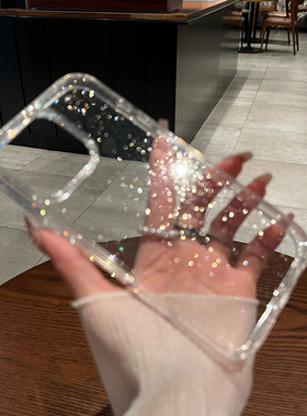 umj适用于iphone16pro手机壳细闪粉透明17Air加厚软边防摔苹果15proMax新款14简约ins风13高级12保护套女plus