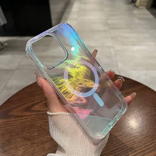 【渐变色羽毛】适用于苹果手机壳