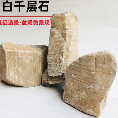 千层石组合细纹多层原石鱼缸天然造景假山石头微景观盆景摆件大块