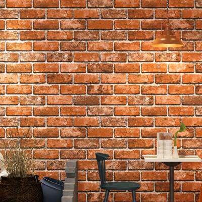 复古红砖墙纸立体砖纹仿古青砖文化砖墙砖块黄砖壁纸餐厅饭店工程