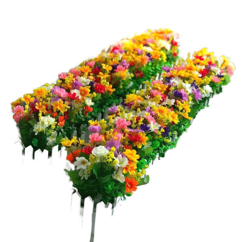 仿真花墙面装饰栅栏花客厅隔断遮挡假花木栅栏盆栽阳台卧室装饰